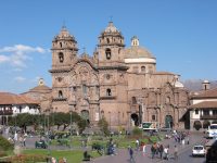Plaza de Armas church Iglesia de la Compania was built on top of Inca Huayna Capacs Palace Cusco
