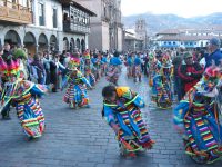 Traditional highland dancers in Cusco